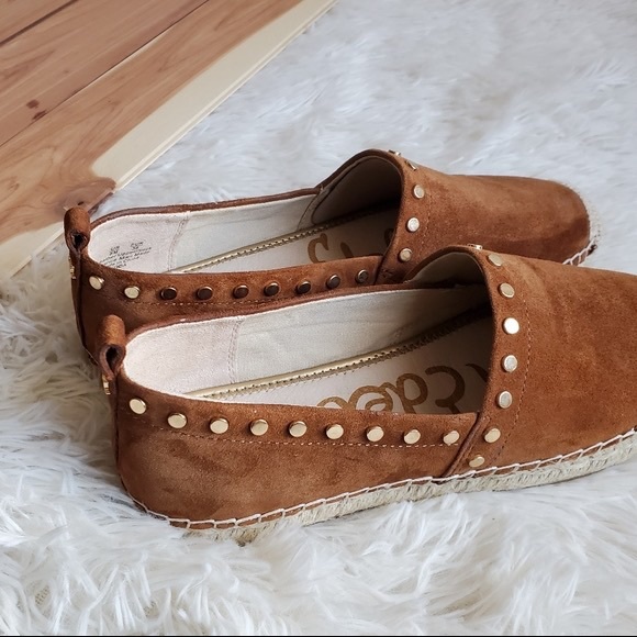 Sam Edelman Koda Cognac Brown Suede Espadrilles Size 7.5 EUC - Picture 3 of 11